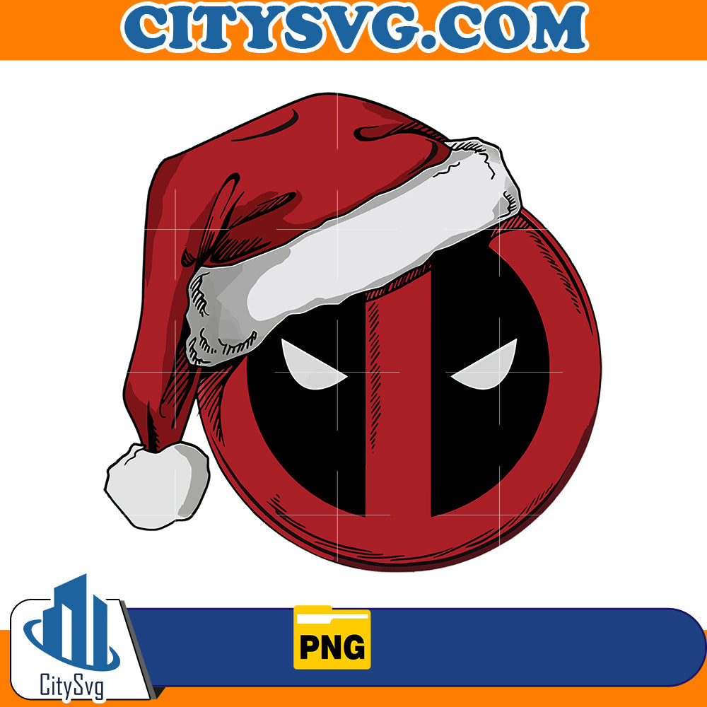 Deadpool Face Santa Claus Hat Superhero Christmas Png CitySvg