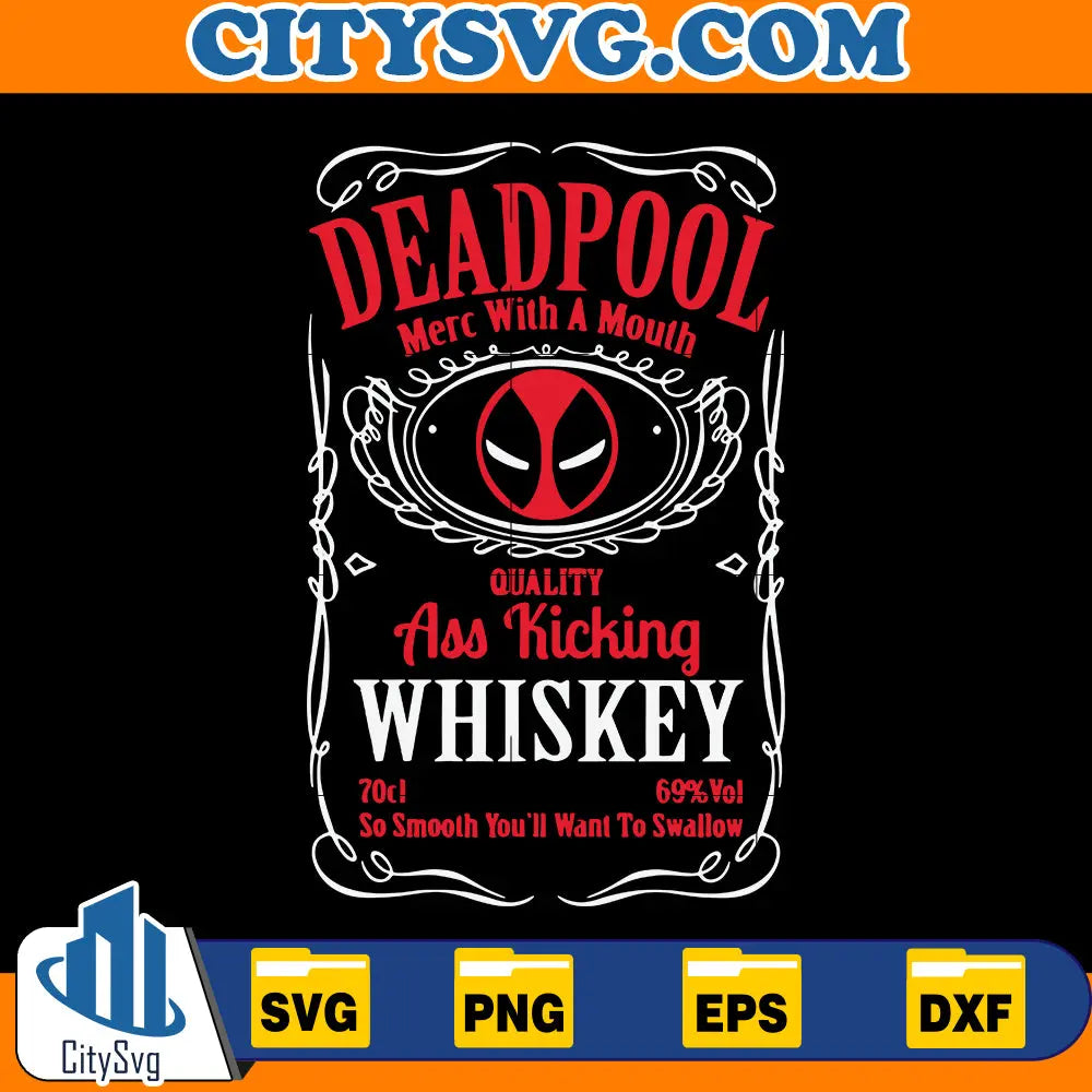 Deadpool Whiskey SVG CitySvg