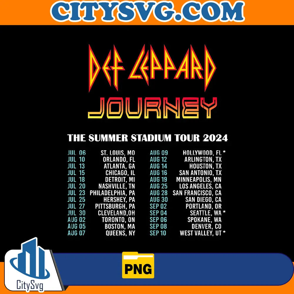 Def-Leppard And Journey Summer Stadium Tour 2024 Png CitySvg