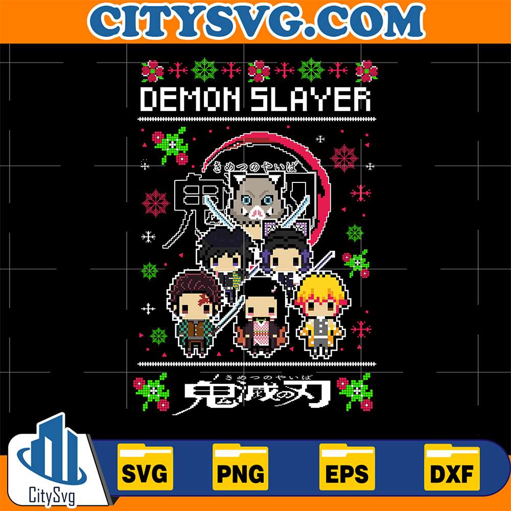 Demon-Slayer-Group-Christmas-Ugly-Svg