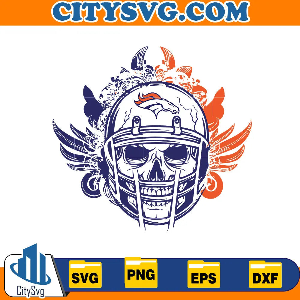 Skull Denver Broncos Svg CitySvg