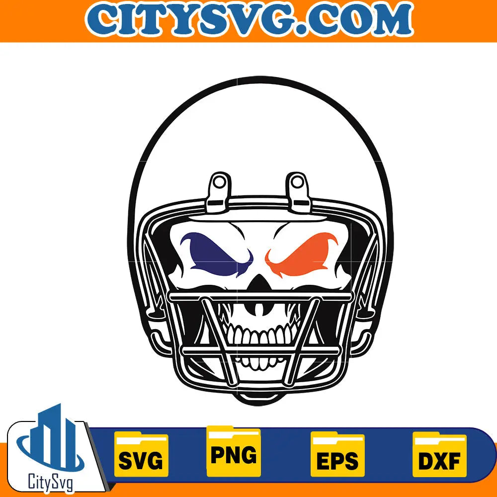 Skull Denver Broncos Svg CitySvg