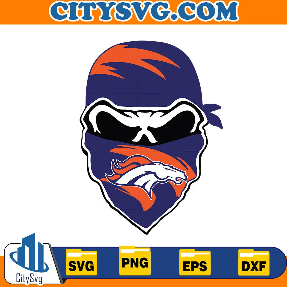 Skull Denver Broncos Svg CitySvg