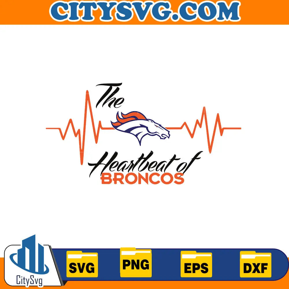 The heatbeat of Denver Broncos Svg CitySvg