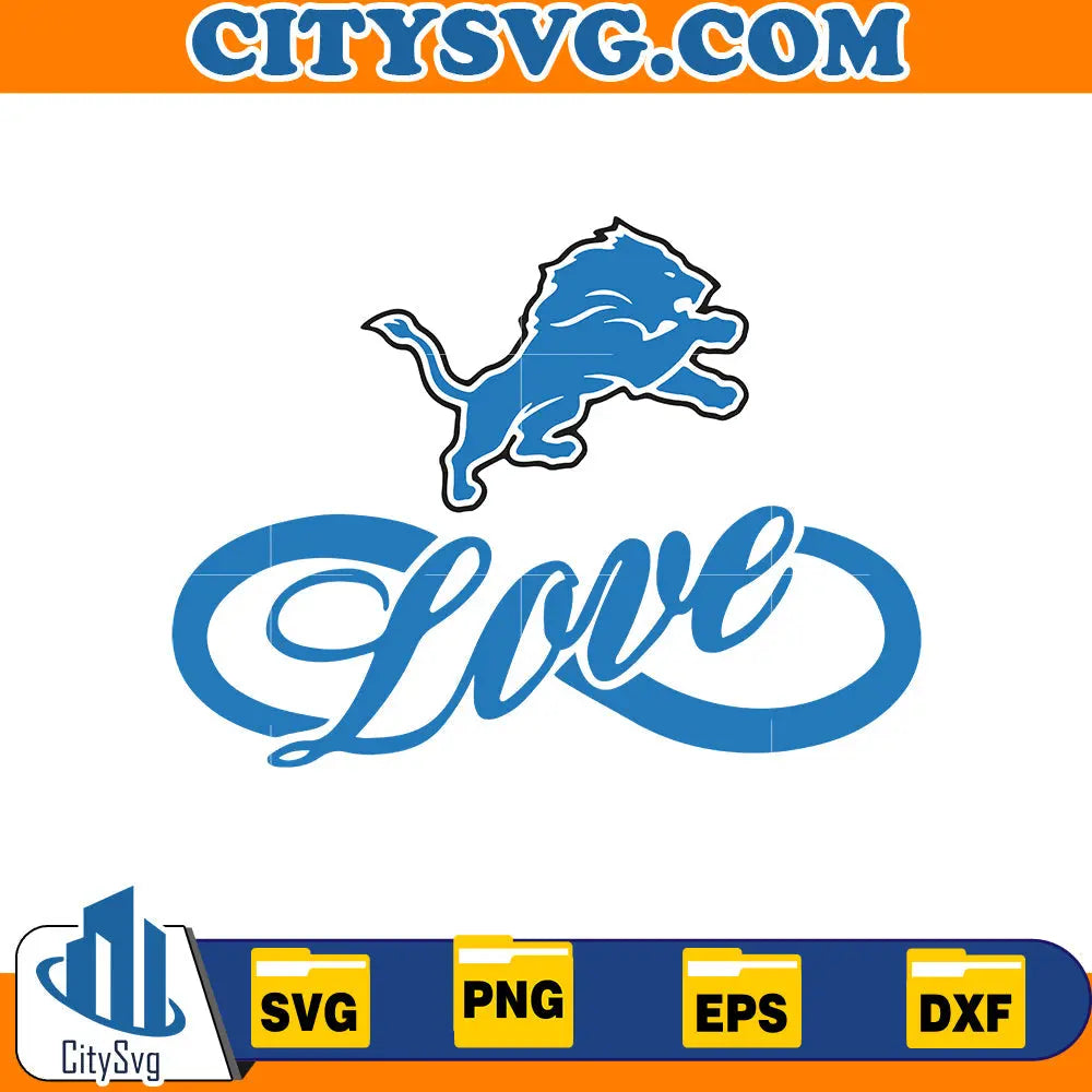 Love Detroit Lions Svg CitySvg