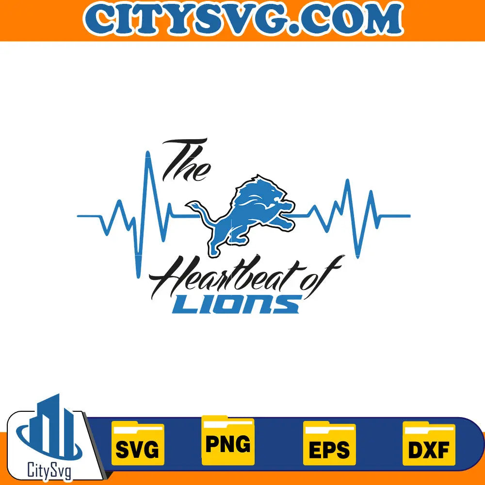 The heatbeat of Detroit Lions Svg CitySvg