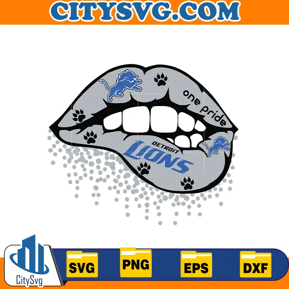 Lips Detroit Lions Svg CitySvg
