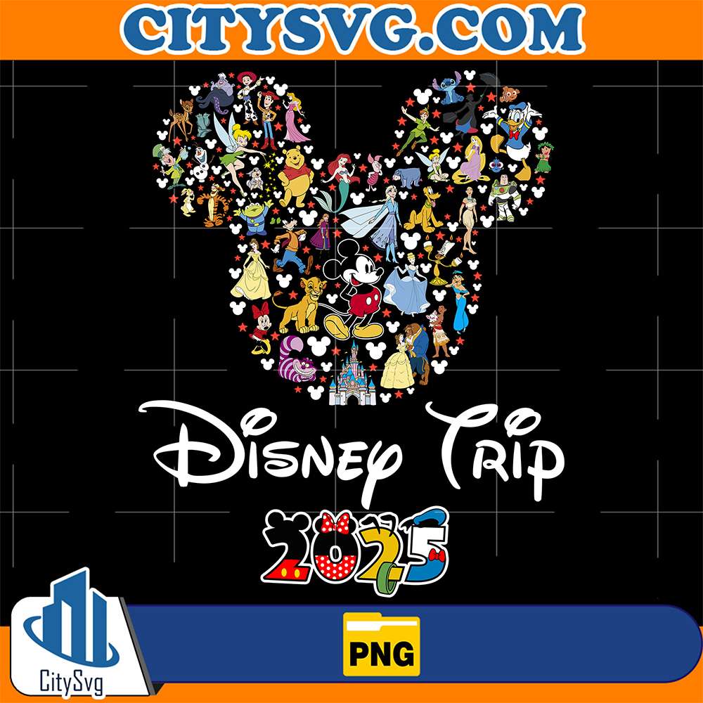 Disney-All-Characters-Mickey-Mouse-Family-Trip-2025-Png