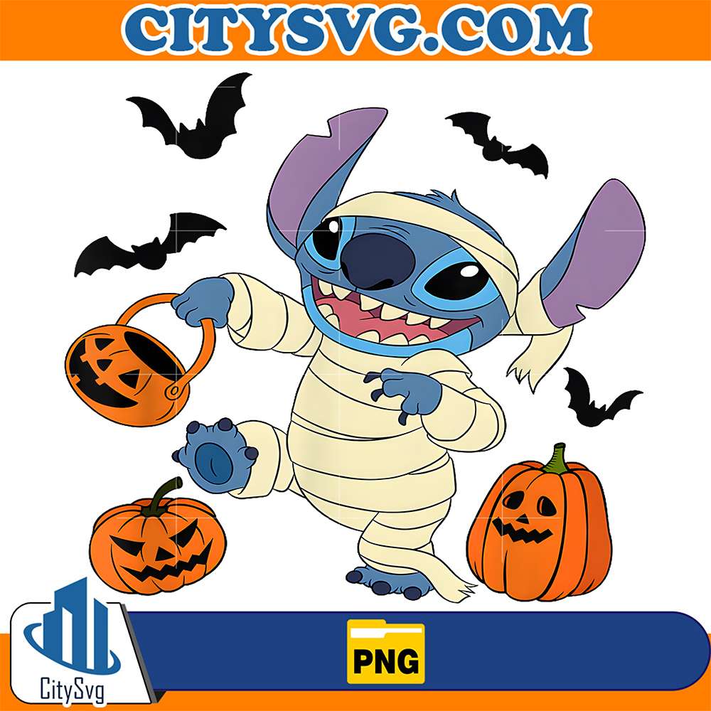 Disney-Lilo-Stitch-Halloween-Funny-Mummy-Costume-Png