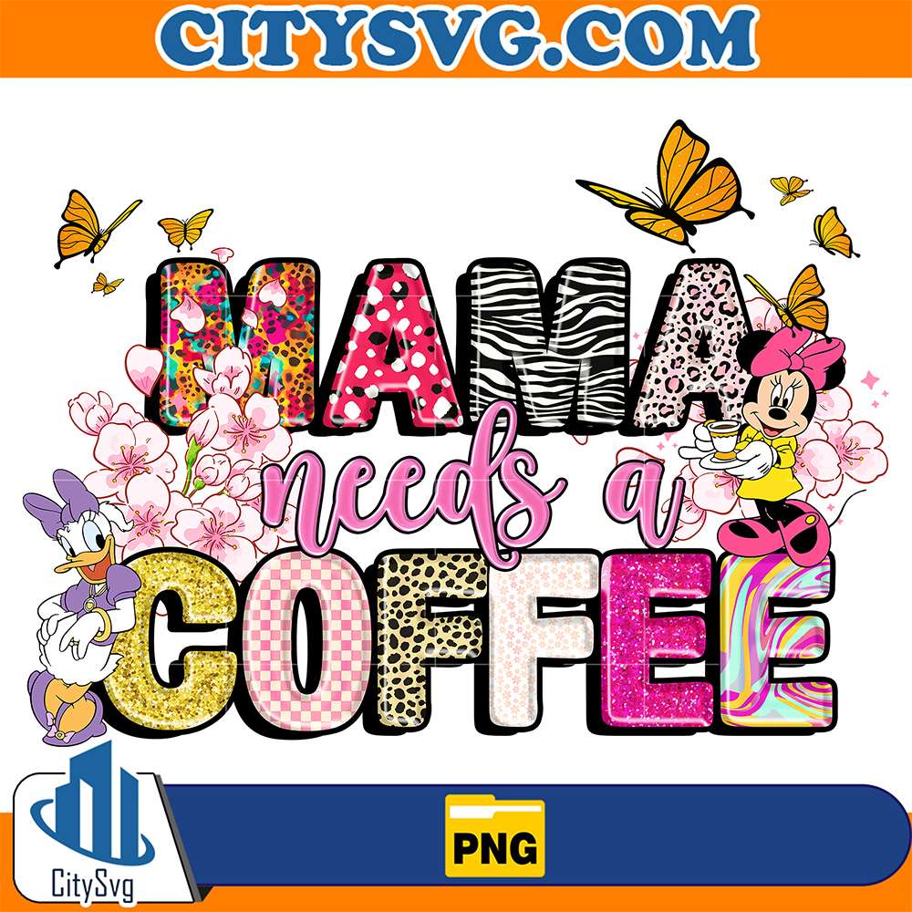 Disney-Minnie-Mama-Needs-A-Coffee-Png