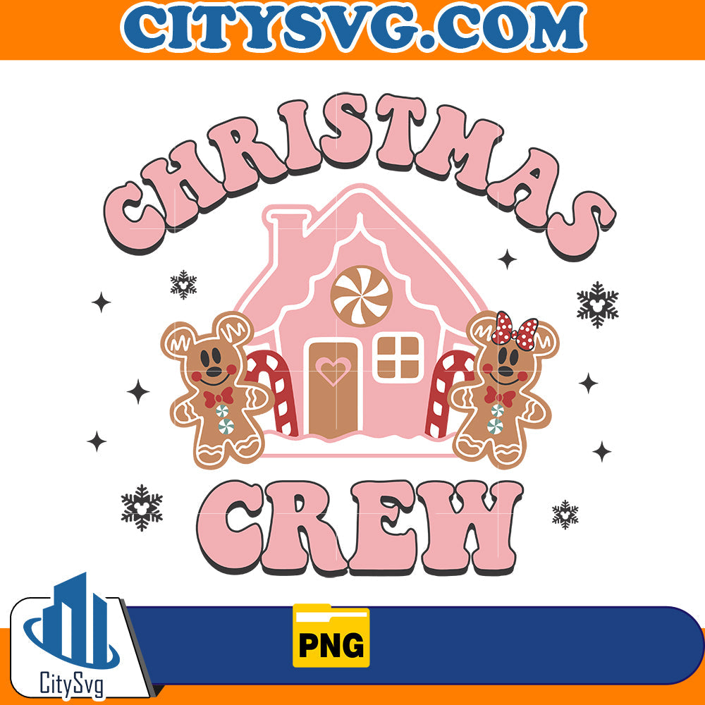 Pink Christmas Crew Gingerbread Png CitySvg