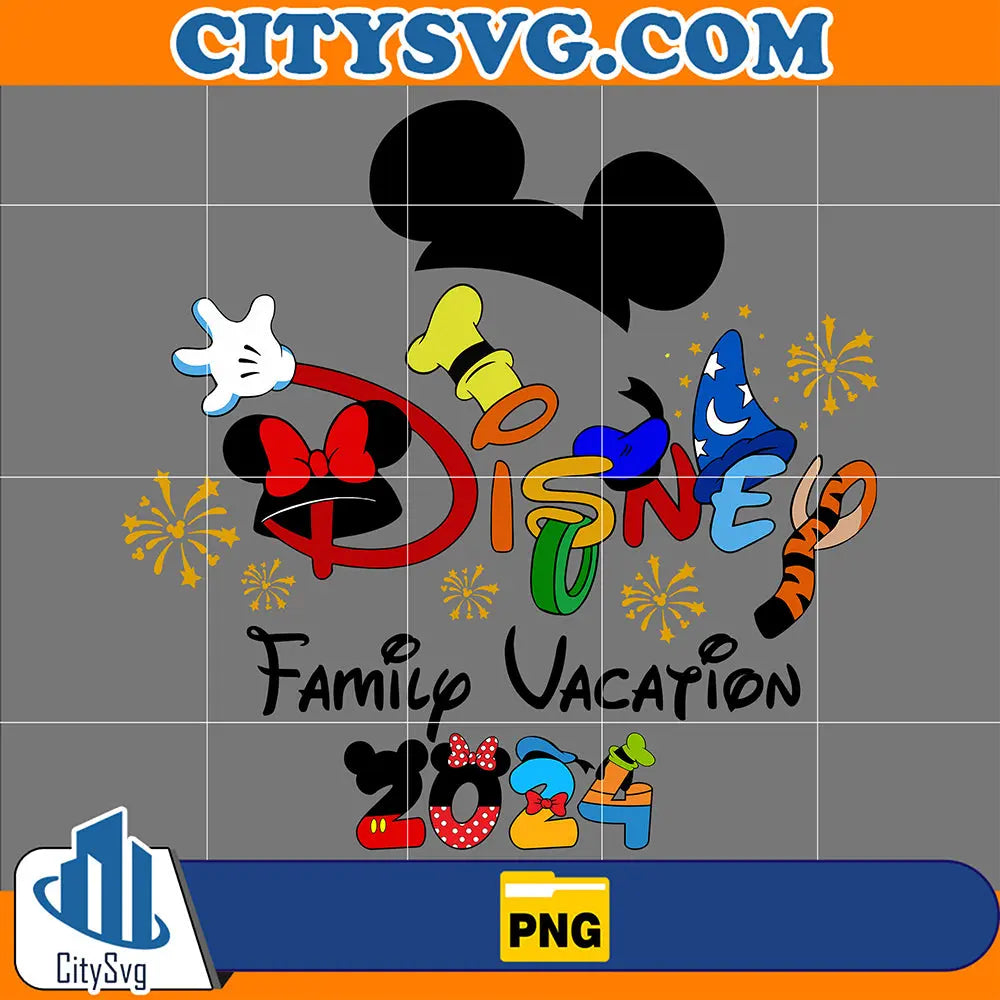Disney Family Vacation 2024 Family Sublimation Design Png
