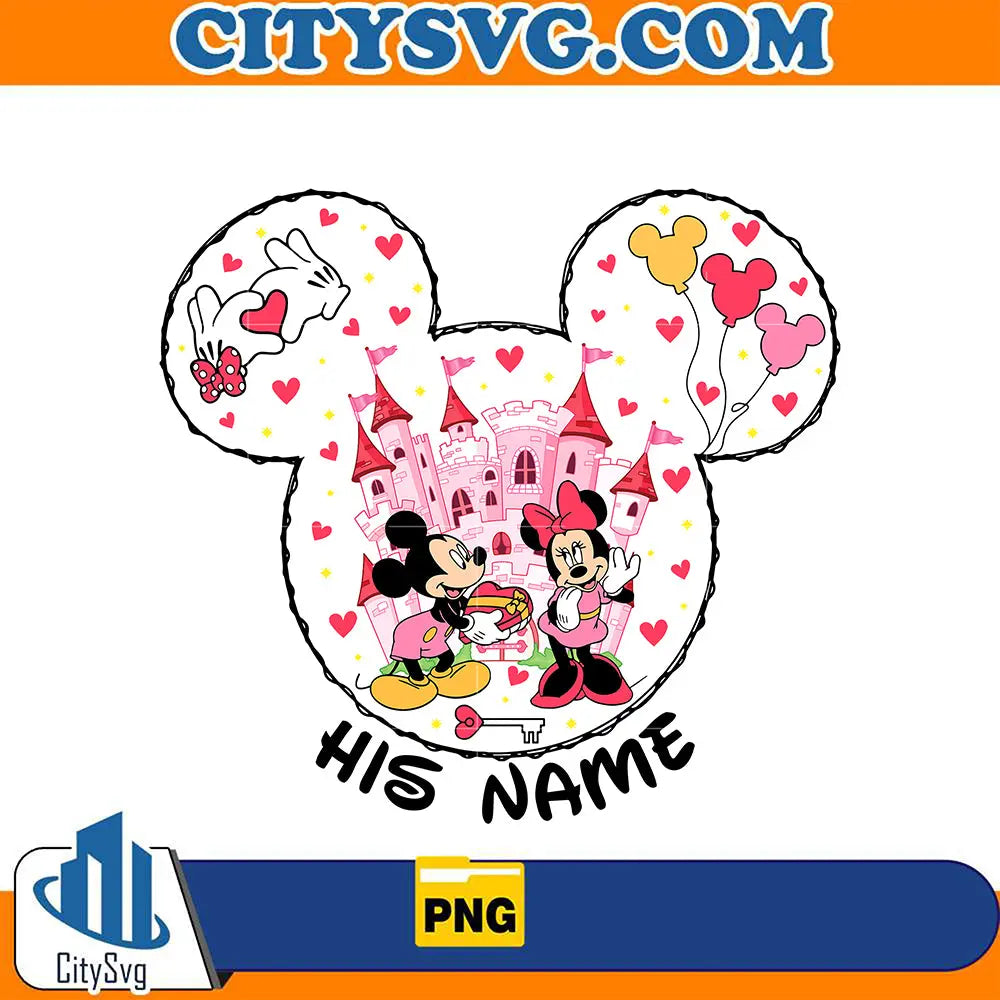 DisneyMickeyMinnieHisNameLoveValentinePng