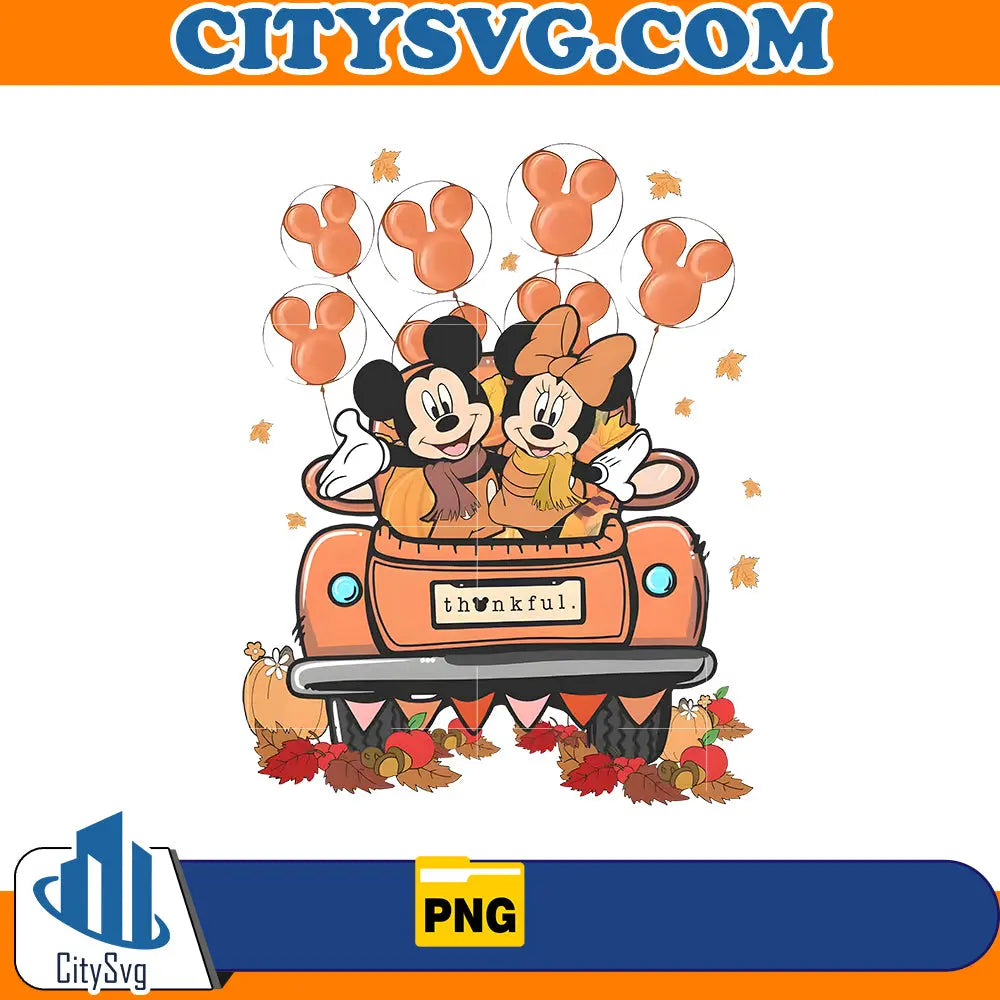 Disney Mickey and Minnie Thanksgiving On Main Street Png CitySvg