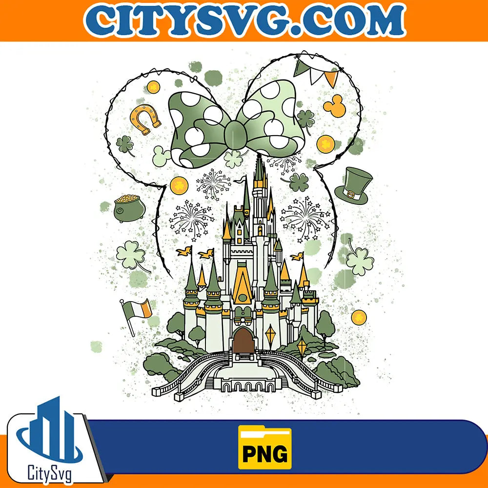 DisneyMinnieMouseCastleStPatricksDayPng