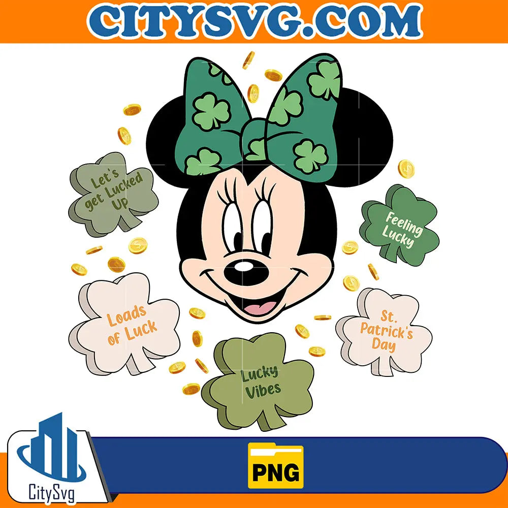 DisneyMinnieMouseFeelingLuckyStPatricksDayPng