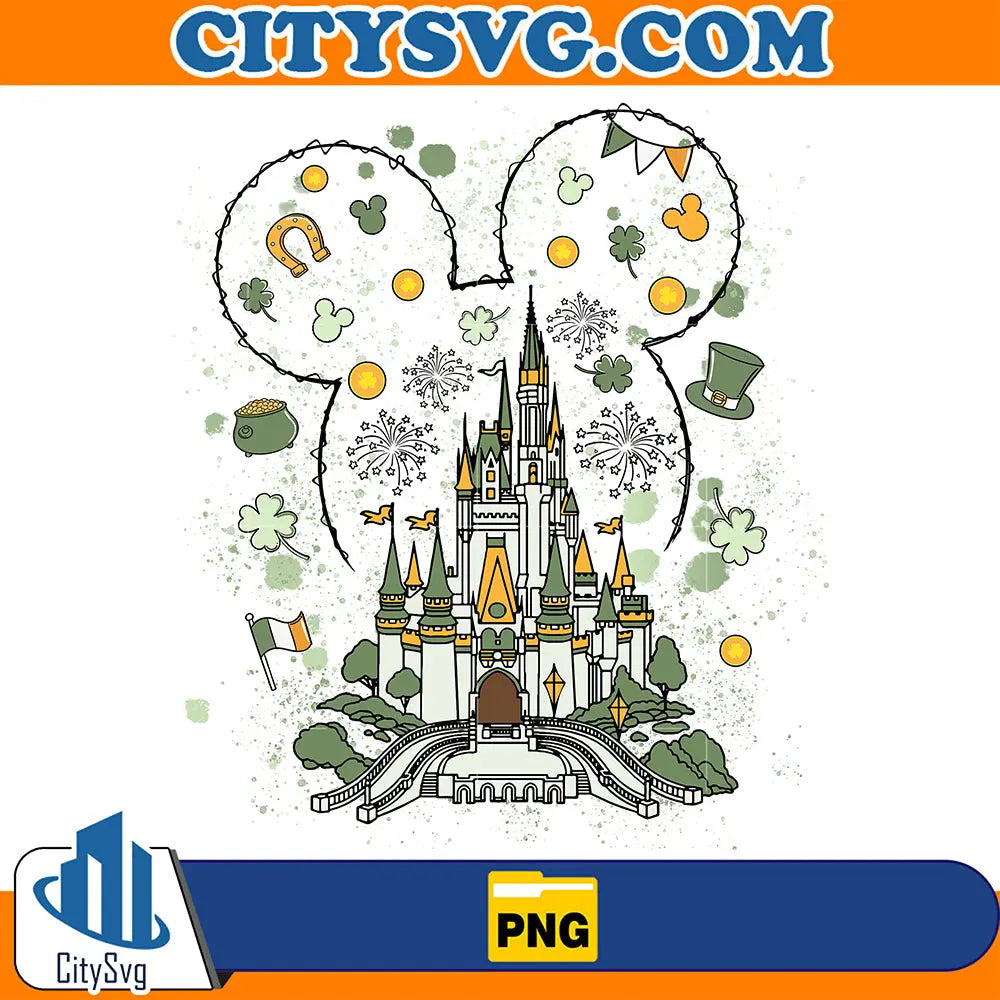 DisneyMouseCastleStPatricksDayPng