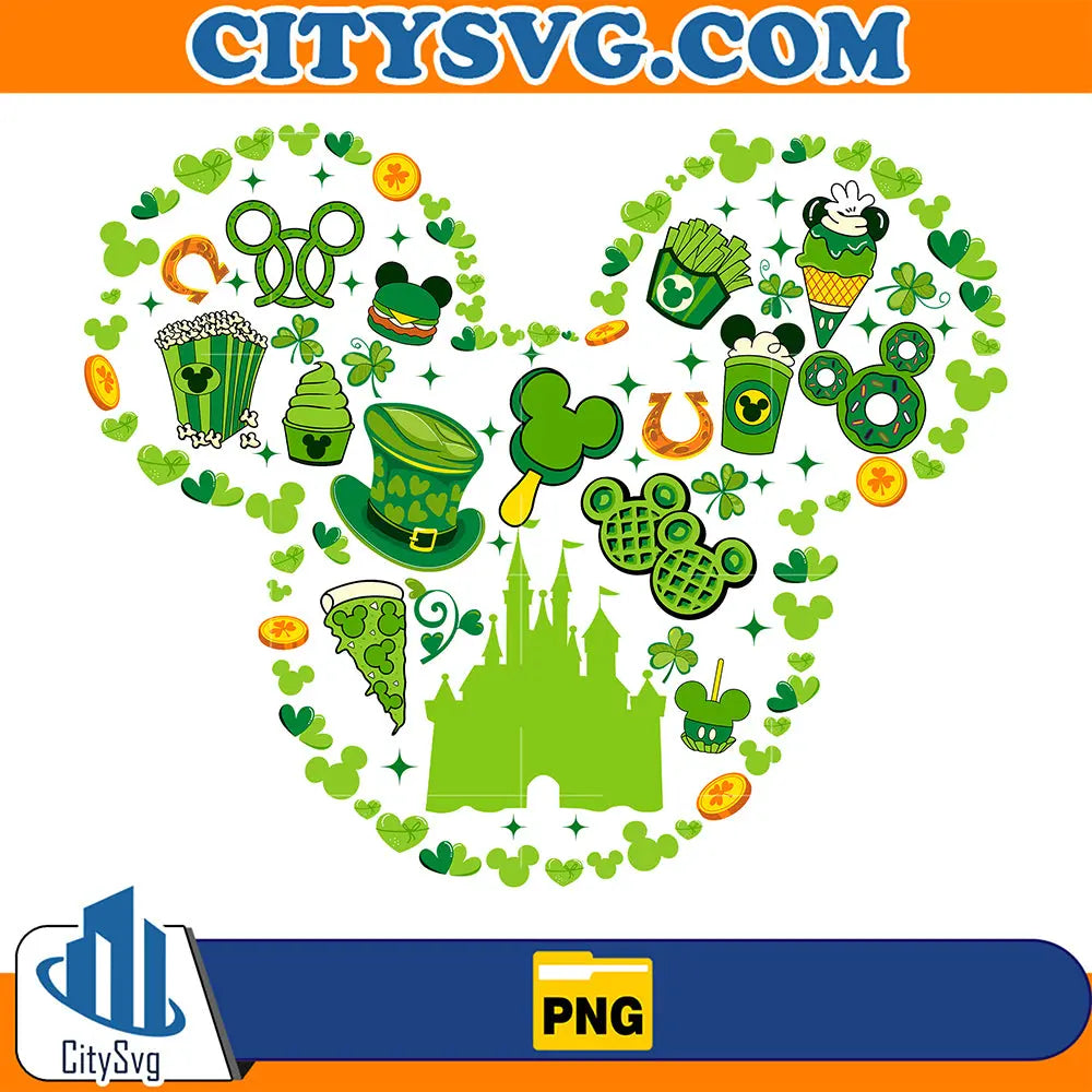 DisneyMouseDrinkAndFoodSaintPatricksPng