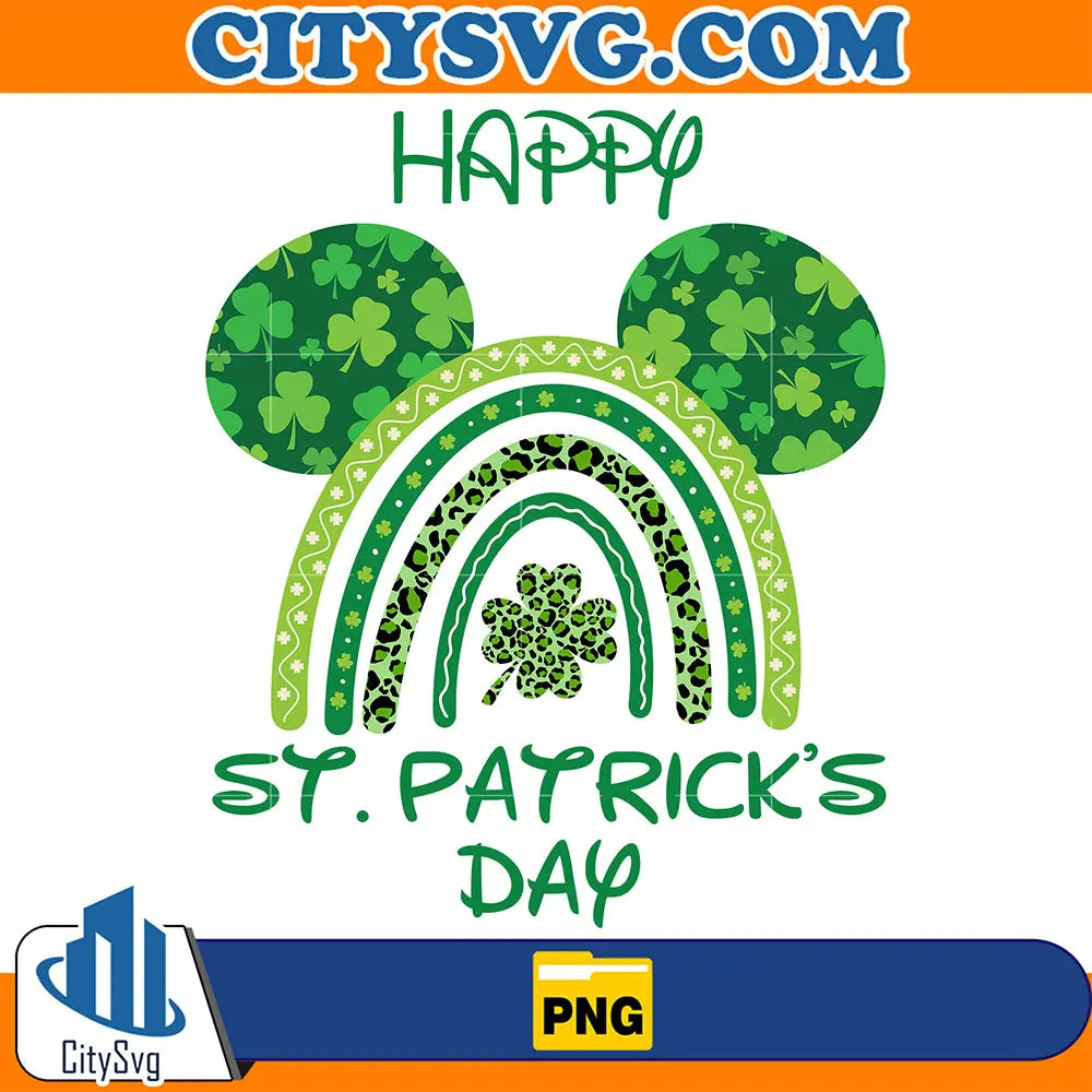 DisneyMouseRainbowsHappyStPatricksDayPng