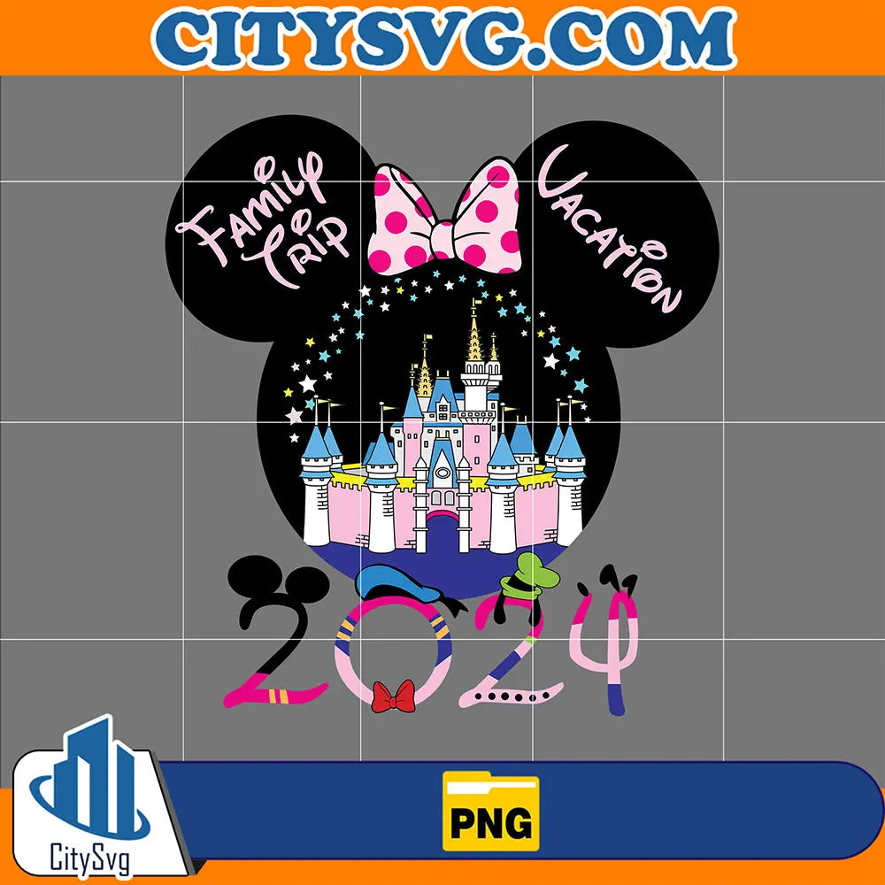 MinnieDisneyTrip2024FamilySublimationDesignPng