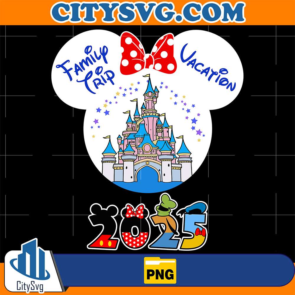 Disneyland-Minnie-Mouse-Family-Trip-Vacation-2025-Png