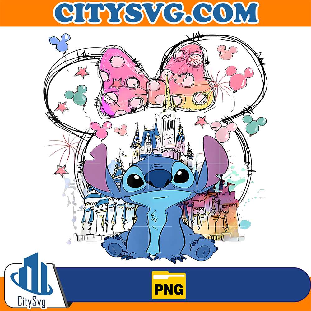 Disneyland-Stitch-Castle-Watercolor-Png