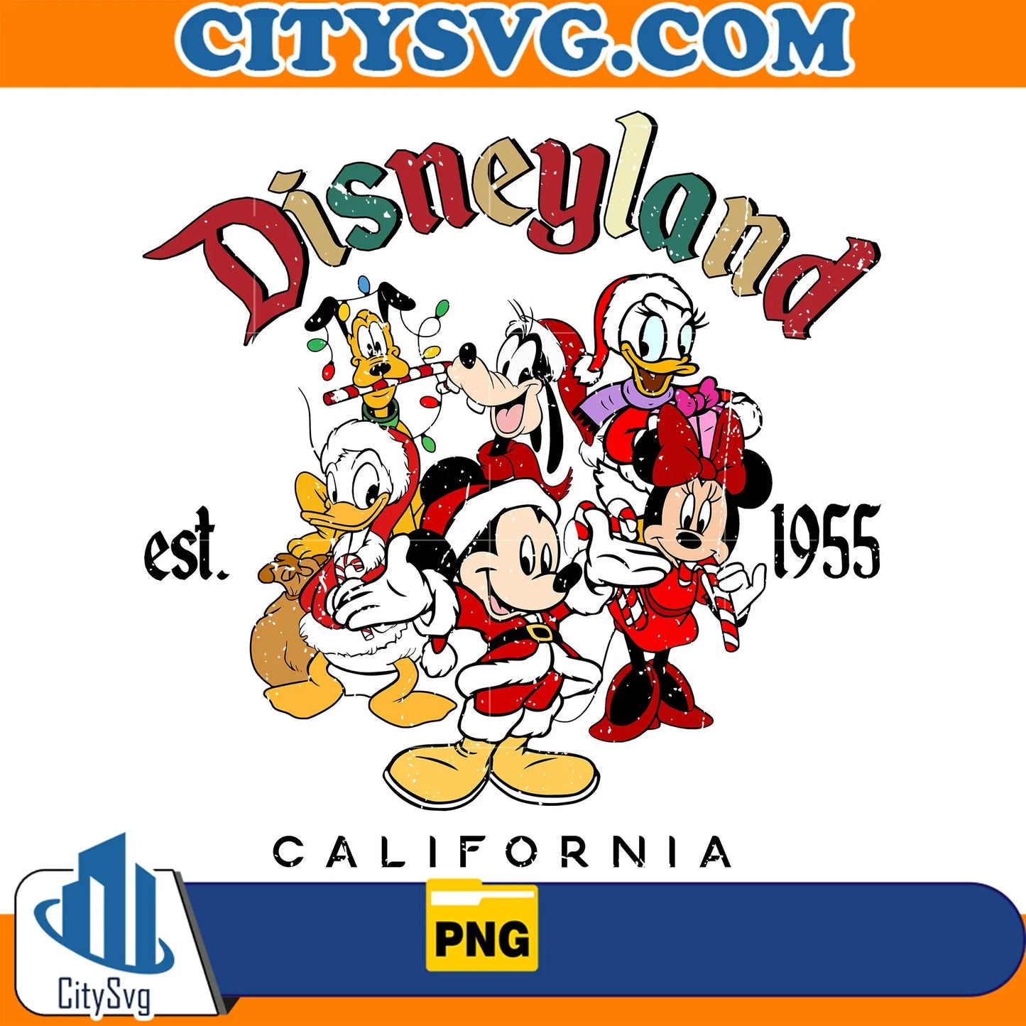 DisneylandEst.1955CaliforniaMickeyAndFriendsChristmasPng