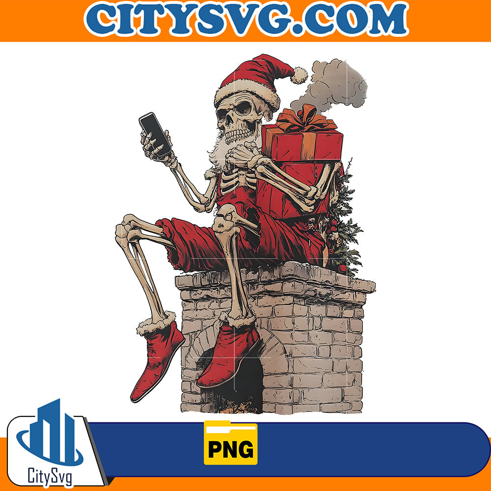 Doing christmas shit skeleton santa Png CitySvg