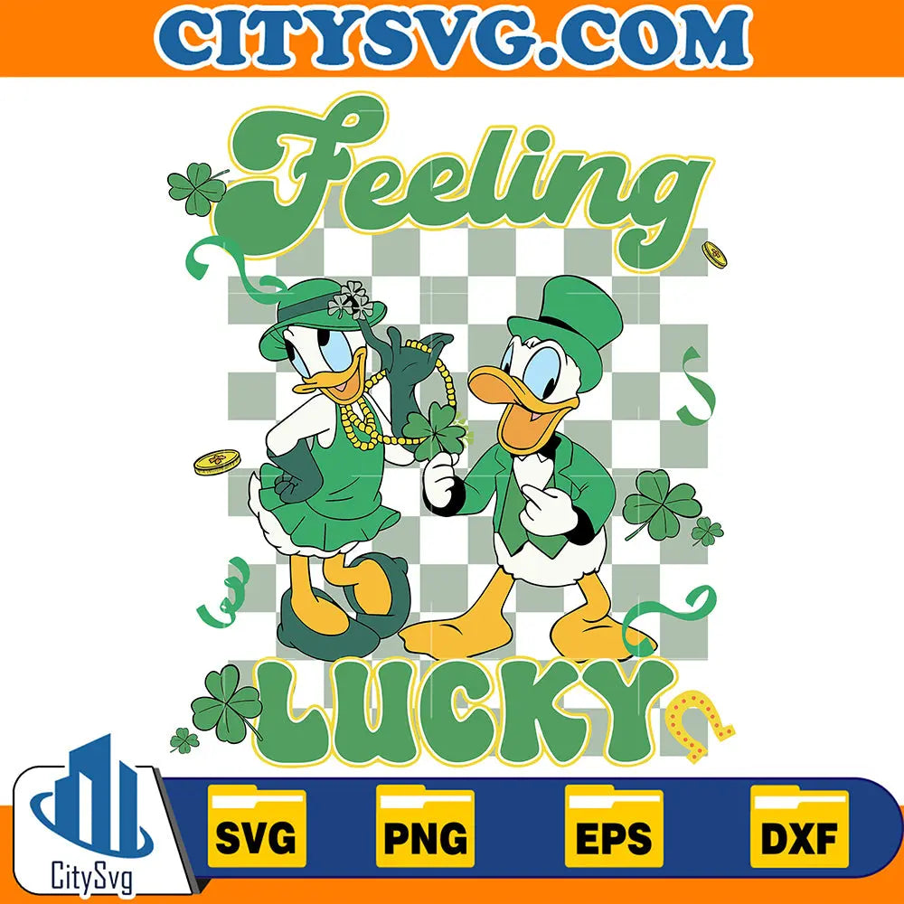 DonaldDaisyFeelingLuckyPatricksDaySvg
