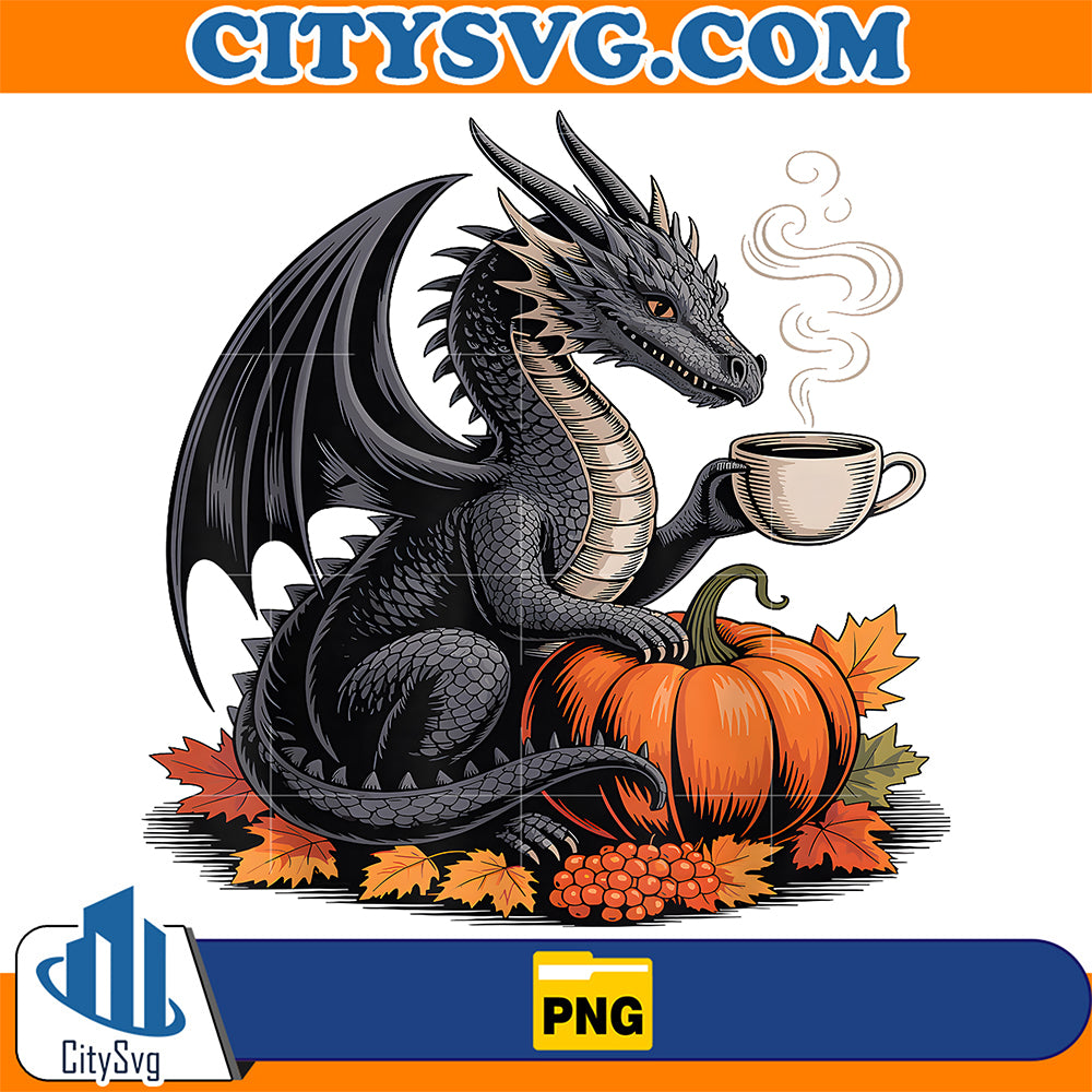 Dragon-Pumpkin-Spice-Coffee-Fancy-Fall-Halloween-Fantasy-Png