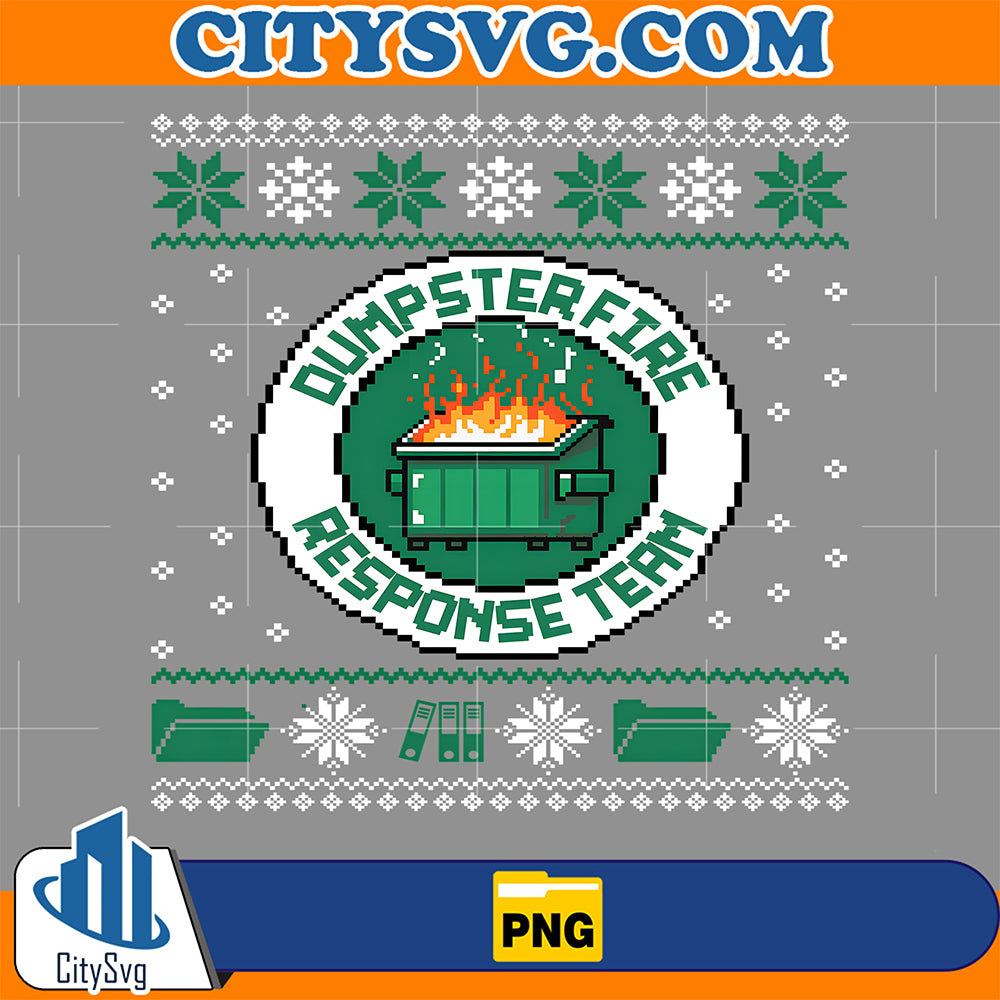 Dumpster-Fire-Response-Team-Chaos-Ugly-Sweater-Cute-Employee-Png