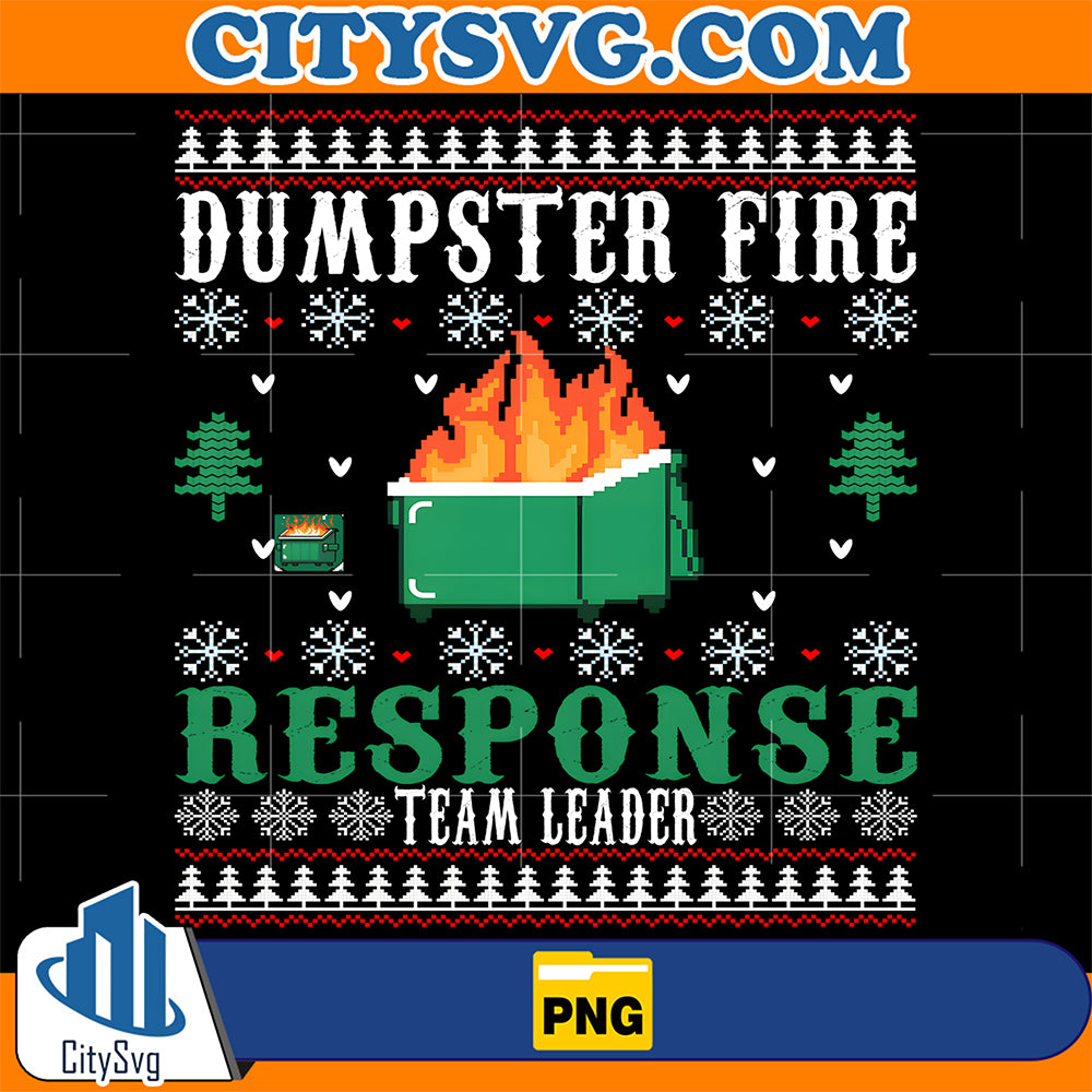 Dumpster-Fire-Response-Team-Leader-Christmas-Ugly-Sweater-Png
