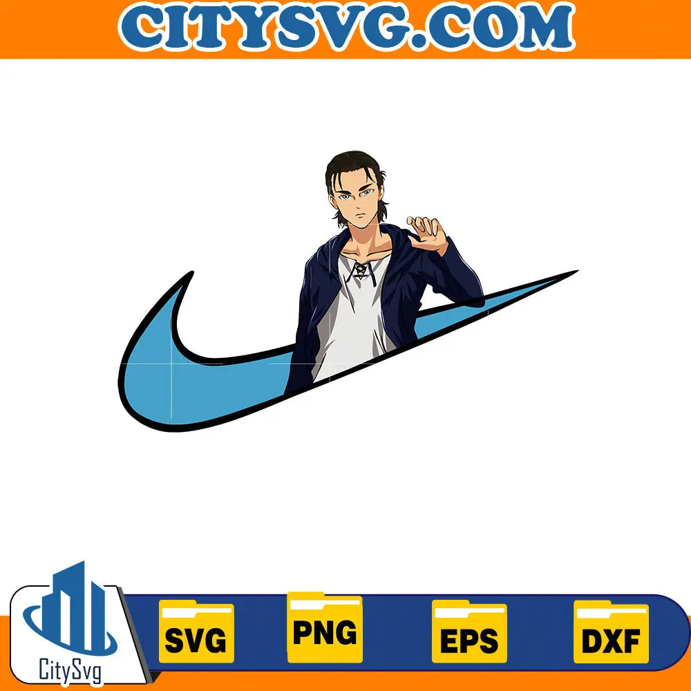 Eren Yeager Ni ke svg, Digital Download CitySvg