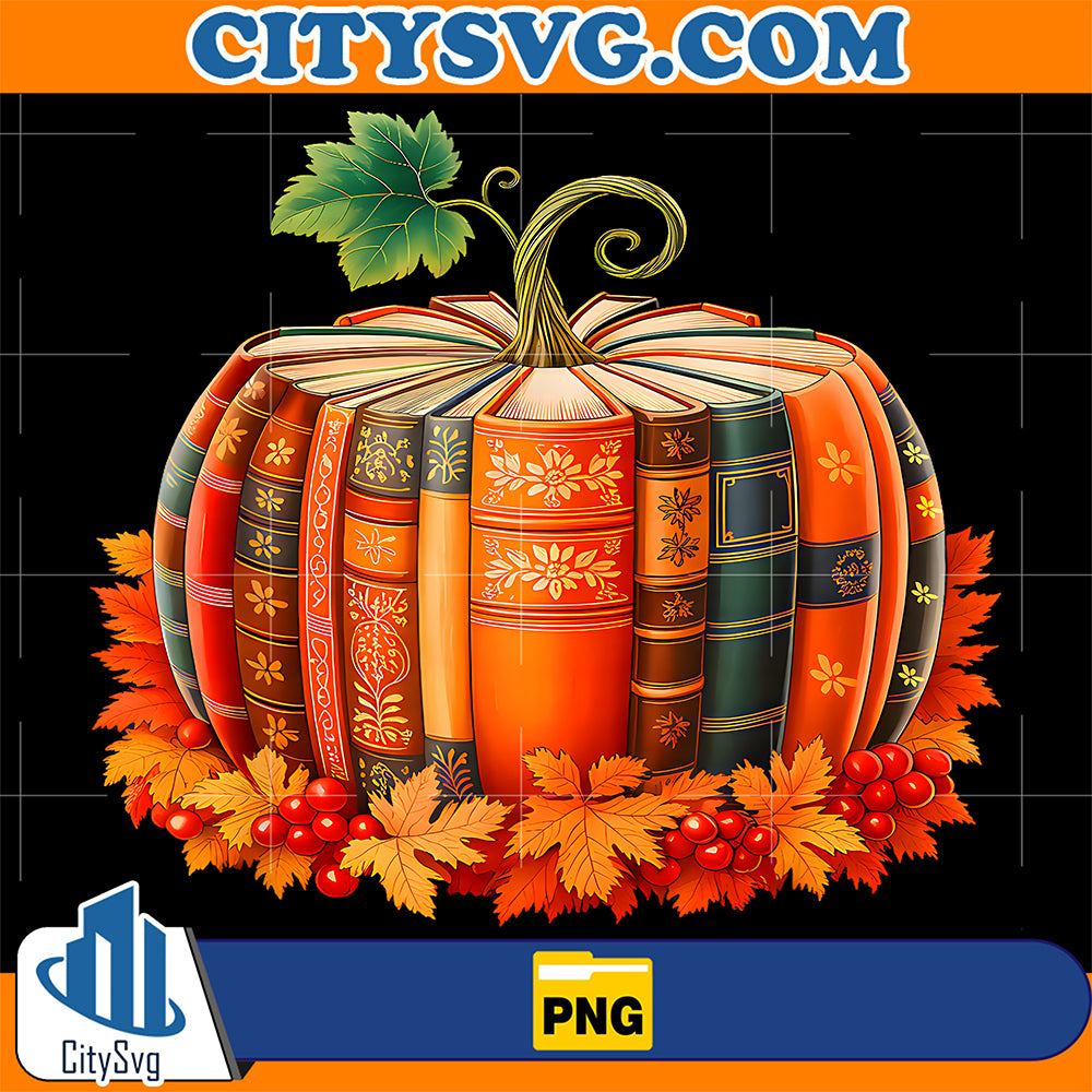 Fall-Book-Autumn-Reading-Teacher-Halloween-Pumpkin-Season-Png