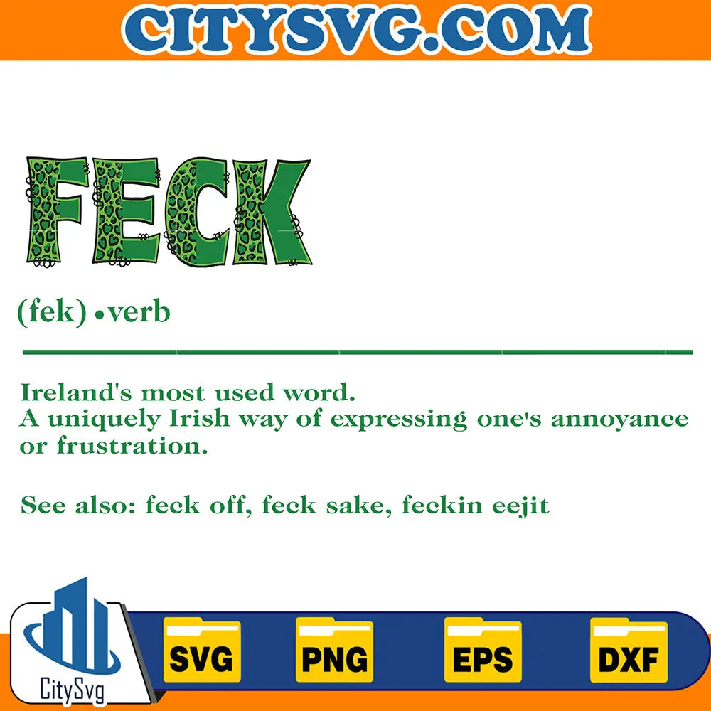 FeckDefinitionIrishStPatricksDaySvg