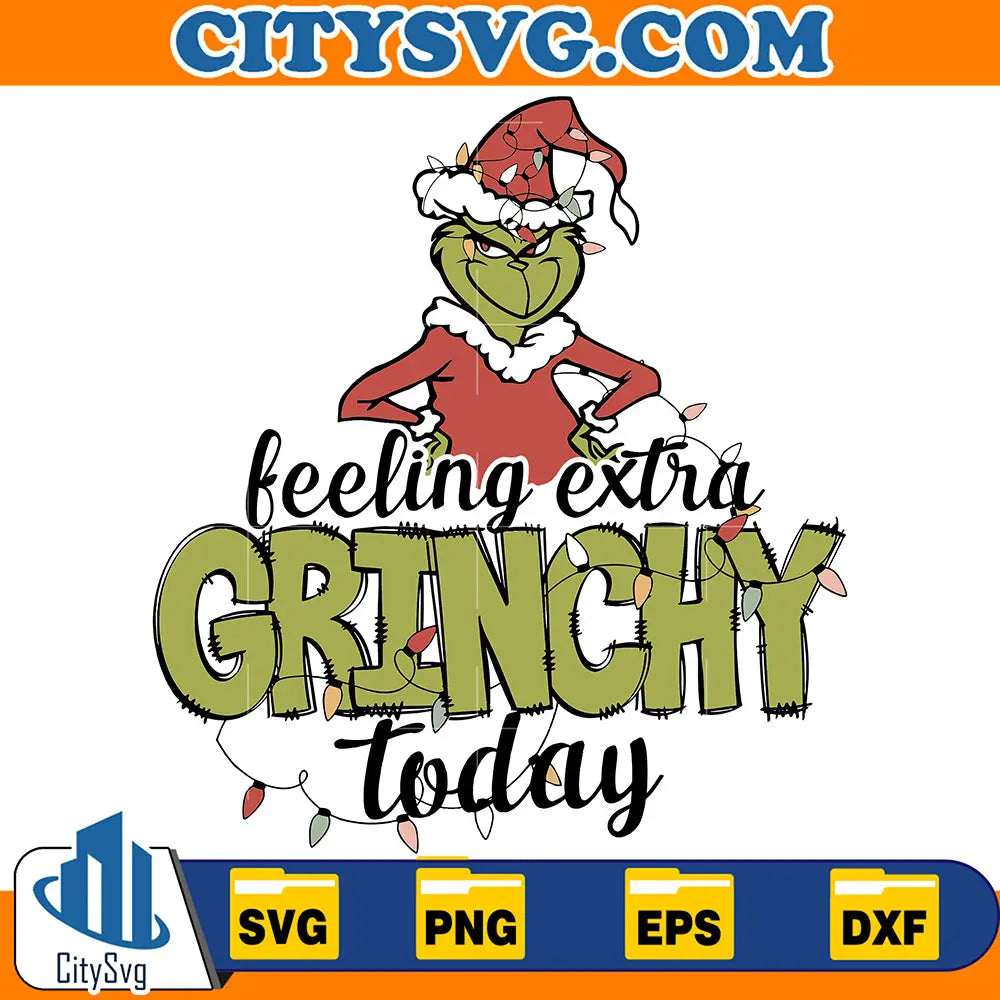 FeelingExtraGrinchyTodayChristmasLightsSvg