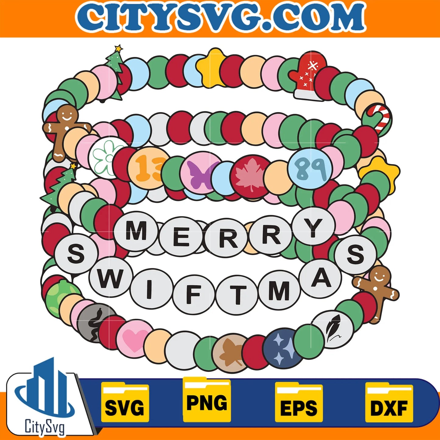 FestiveSwiftmasBraceletTaylorSwiftChristmasAlbumSvg