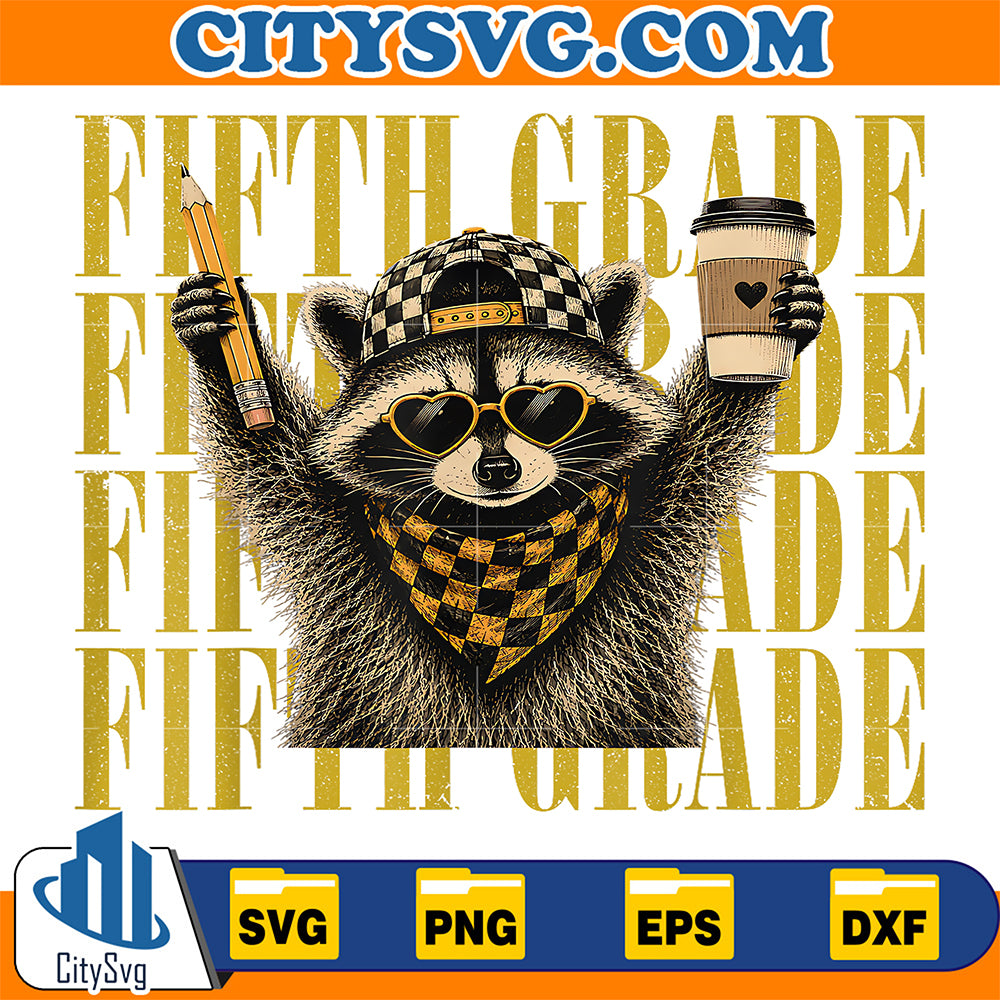 Fifth-5th-Grade-Teacher-Feral-Raccoon-Back-To-School-Svg-1