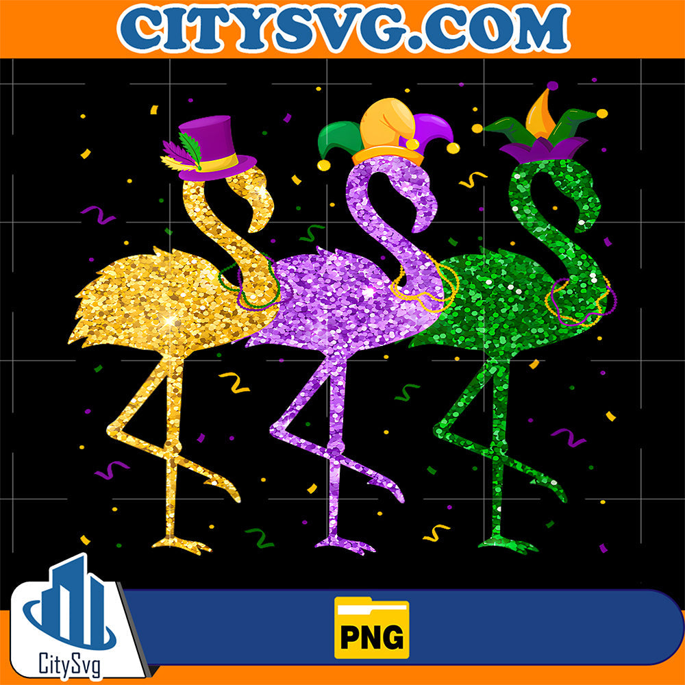 Flamingo-Mardi-Gras-Mask-Beads-Carnival-Party-Festival-Png