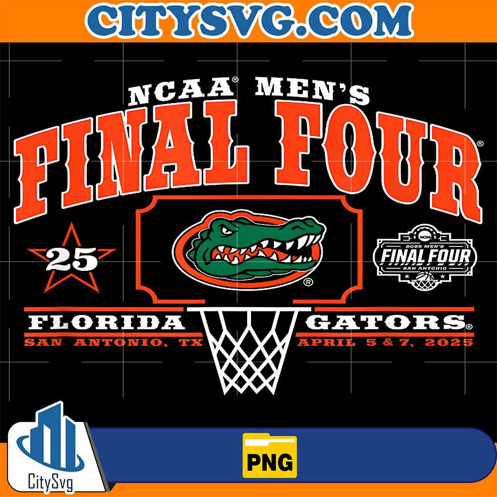 Florida Gators Final Four 2025 Men's Basketball Png CitySvg