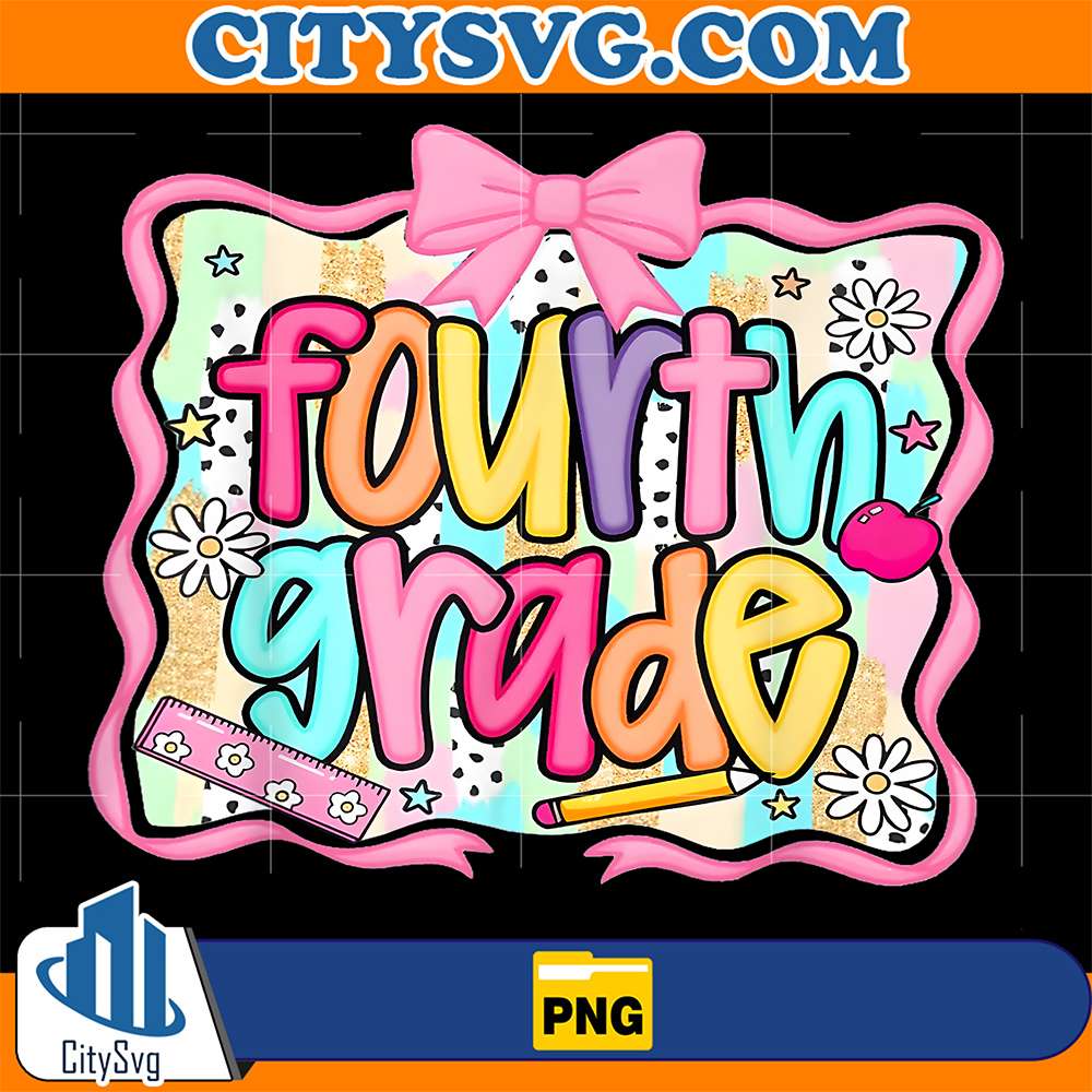 Fourth-Grade-Floral-Coquette-4th-Grade-Girls-Back-To-School-Png