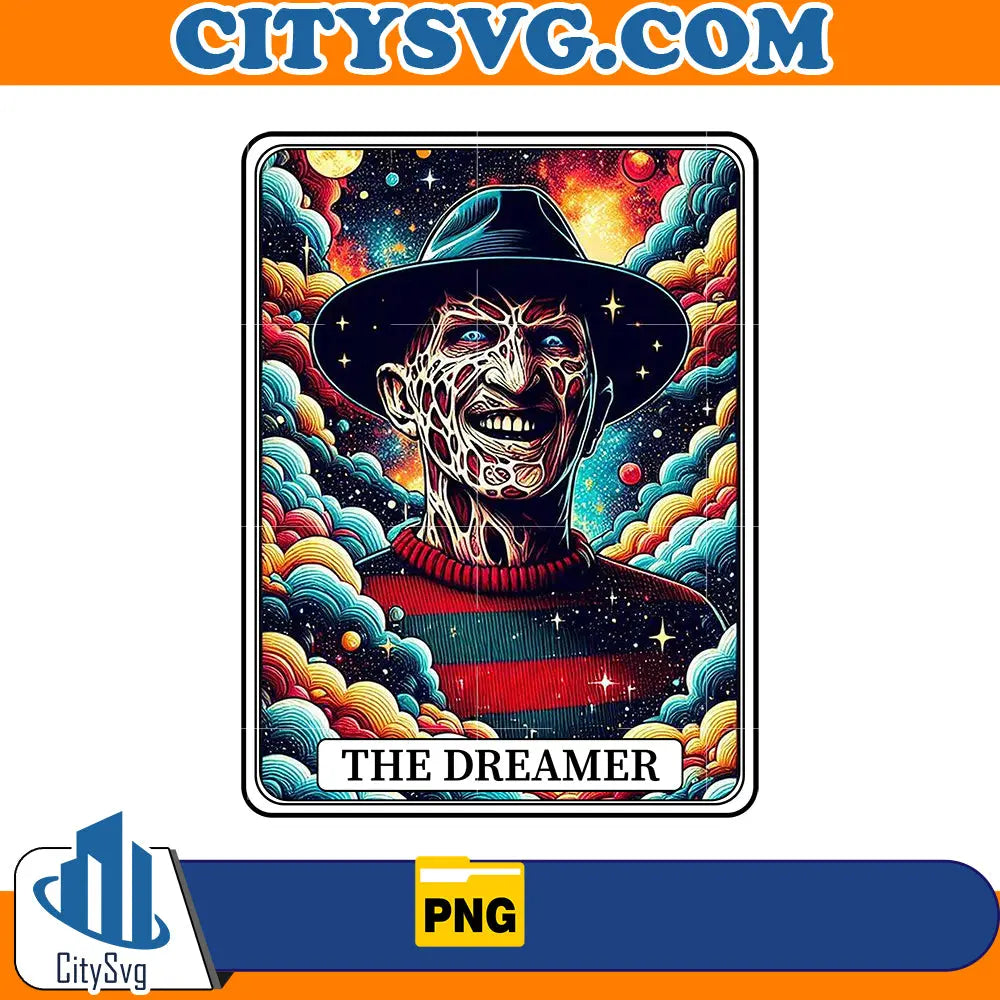 Horror tarot card Freddy Krueger The Dreamer Png CitySvg