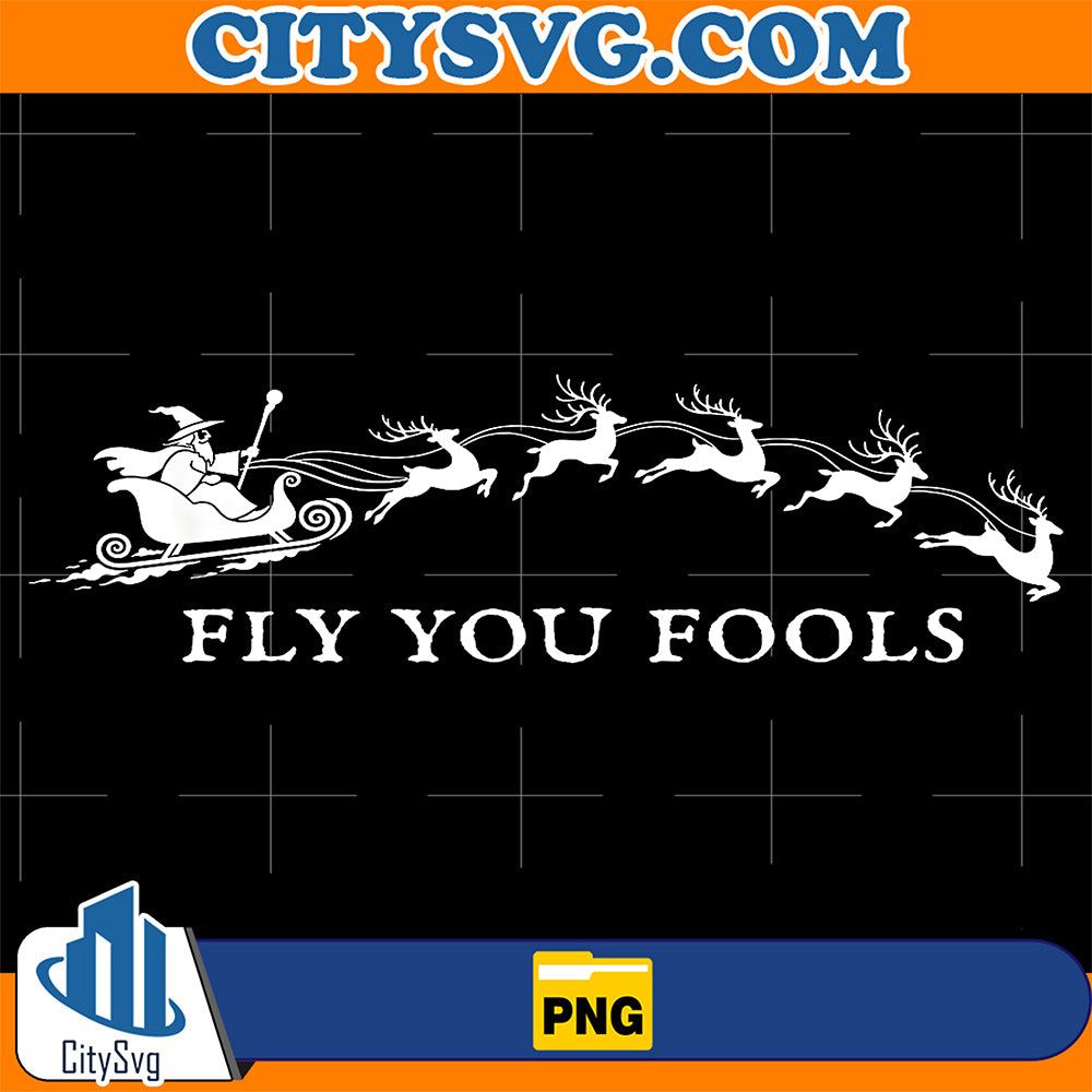 Funny-Fly-You-Fools-Santa-Sleigh-Reindeer-Christmas-Png