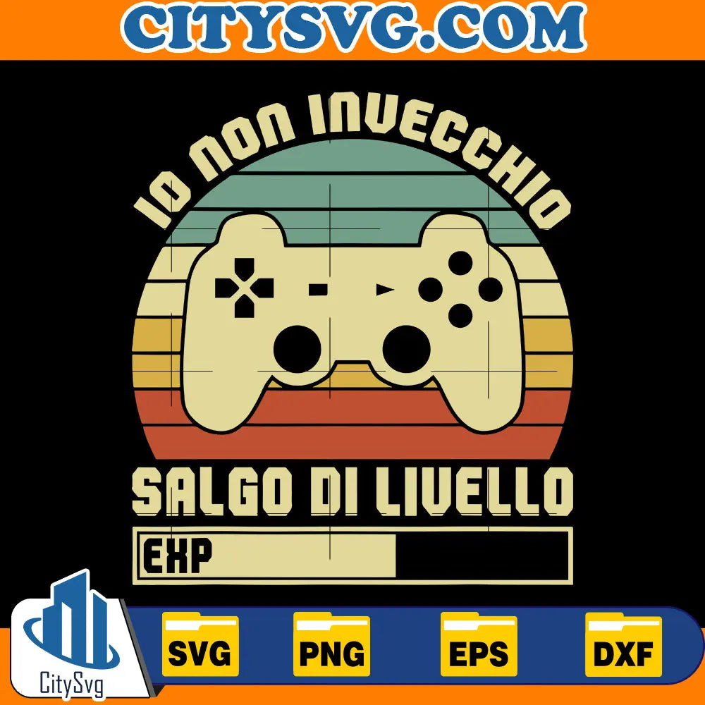 Gaming Gioco Video Controller Giocatore Salgo Di Livello Maglietta svg CitySvg
