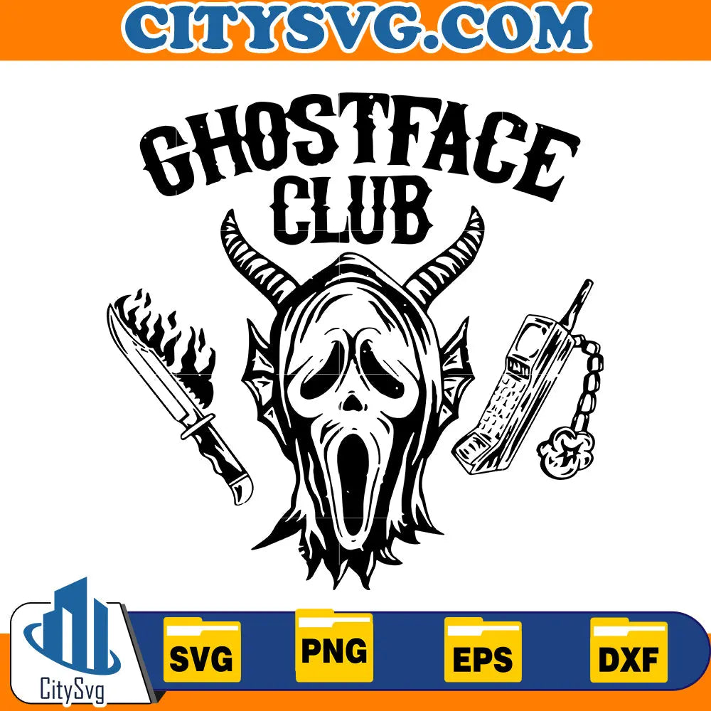Ghostface Club svg, Ghostface svg, Scream svg, Instant Download CitySvg