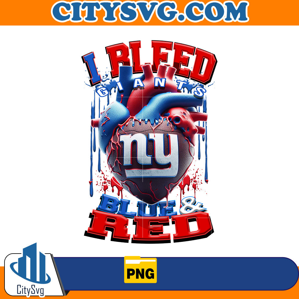 I Bleed Blue & Red Giants Png CitySvg