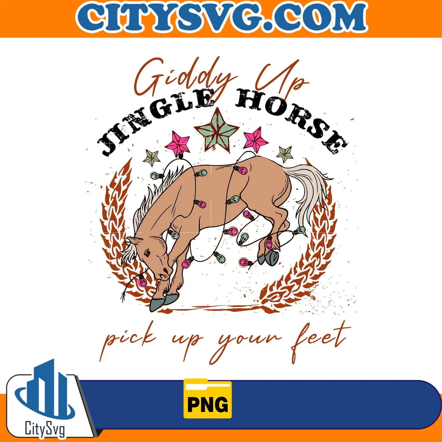 GiddyUpJingleHorsePickUpYourFeetChristmasPng7