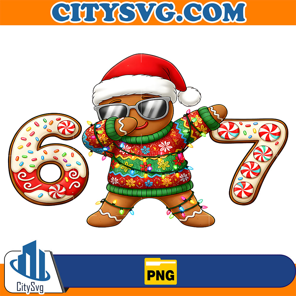 Gingerbread-Six-Seven-67-Ice-Cream-Drip-Christmas-Png