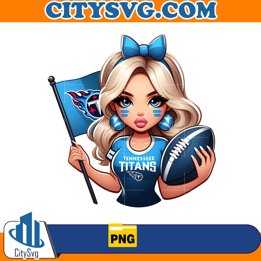 Girl hold flag Tennessee Titans Png CitySvg
