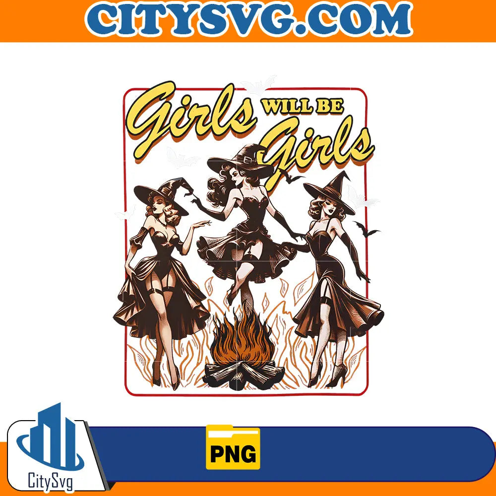 Girls will be girls witch Png CitySvg